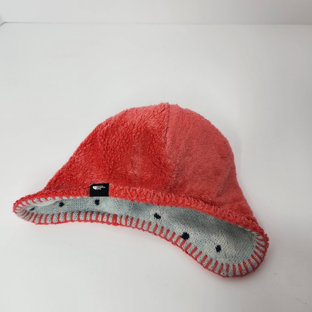 The North Face Kids' Pom-Pom Beanie Winter Hat Gray and Red XS 6-24 Month - Picture 7 of 9